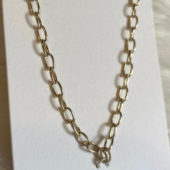 J. Crew NWT 18” Gold Tone Long Paperclip Charm Chain Necklace - Picture 2 of 4